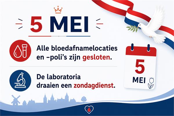 Op 5 mei zijn alle bloedafnamelocaties gesloten